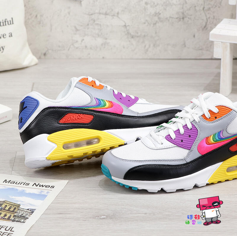 球鞋補習班6折特價NIKE AIR MAX 90 BETRUE RAIBOW 彩虹炫彩男女CJ5482