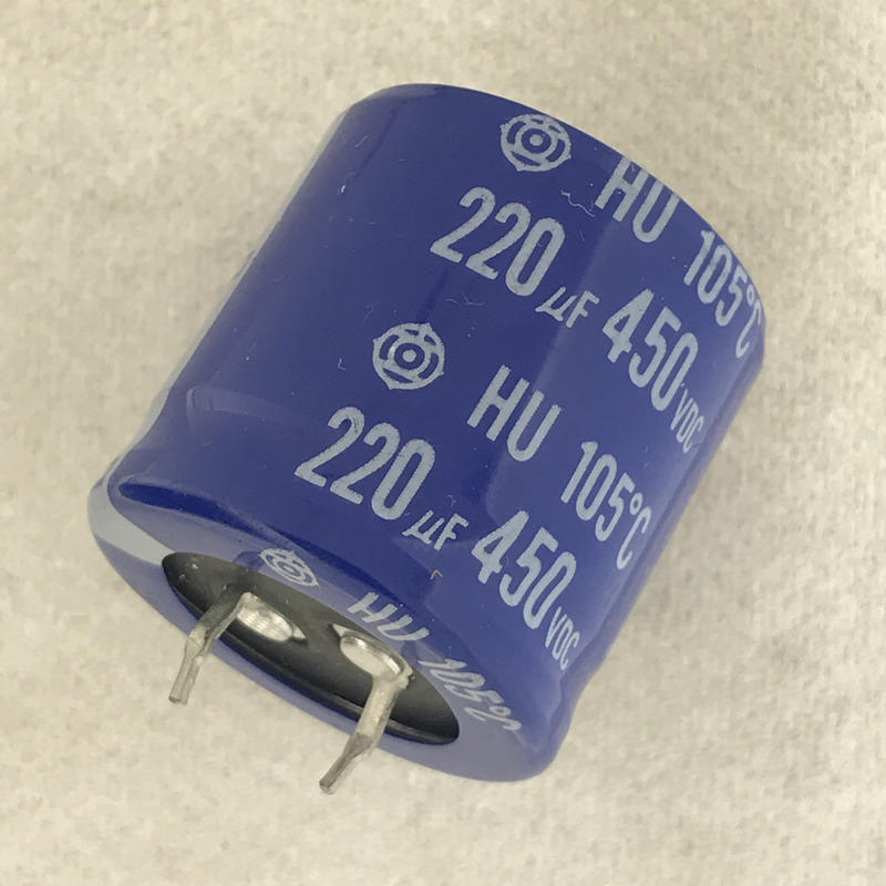 【液晶速修網】『 日本日立原裝新品 220uF450V(HU) 30X30 』牛角電容