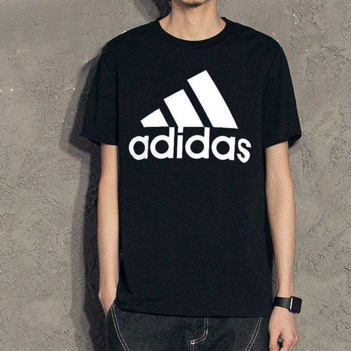 9527 6折 Adidas 愛迪達 LOGO 黑色 男裝 短袖 透氣T恤 短t 黑白 BK0937