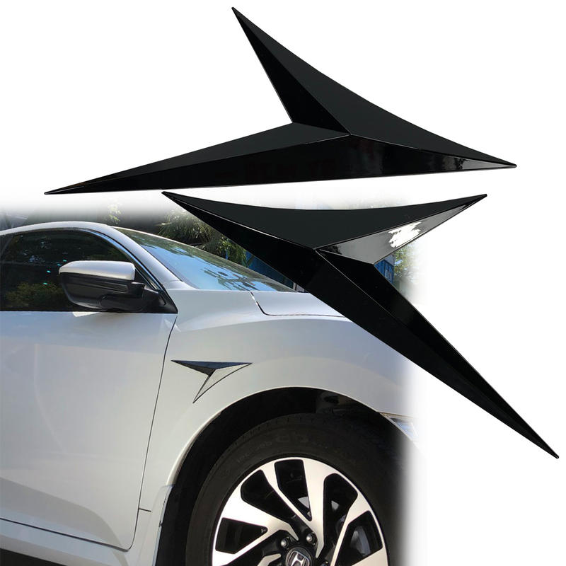 汽車 葉子板貼片 側翼 亮黑 側標 側翼貼 刀鋒 鯊魚腮貼片 通用