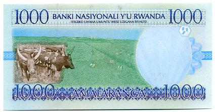 [富國]外鈔Rwanda盧安達1998年1000FranceP27