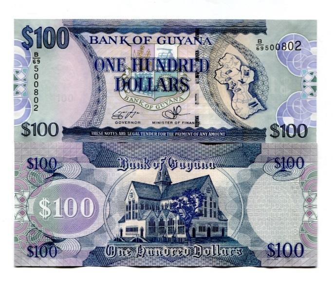 [富國]外鈔Guyana蓋亞那2016y100dollarsPnew*