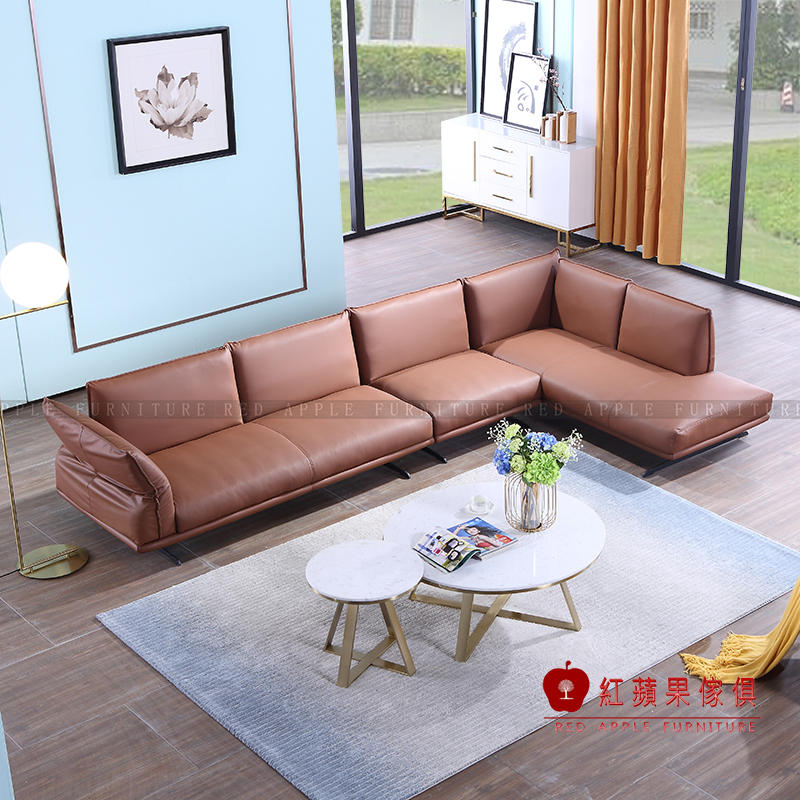 [紅蘋果傢俱]KSN-351卡珊妮 輕奢歐式系列 L型布沙發 皮沙發 優質沙發 數千坪展示