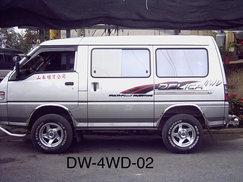 中華 三菱 DELICA 得利卡 L300 DE 02 箱車 (4WD,紅黑) 車身彩條 車門彩條 車身貼紙 車門貼紙