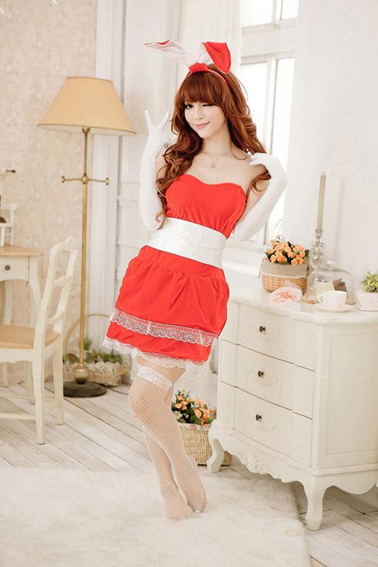 紅色兔女郎角色扮演服裝 聖誕舞會 可愛小聖誕老人 X MAS Xmas 聖誕節禮物 cosplay聖誕派對服裝 S109
