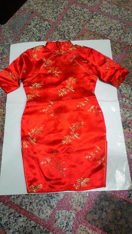 中式復古女孩~夏季短袖小禮服  喜慶節日慶生兒童旗袍 大紅 