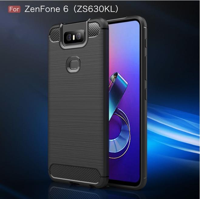 華碩 Zenfone 6 專用碳纖維拉絲保護套 ASUS ZS630KL 保護殼