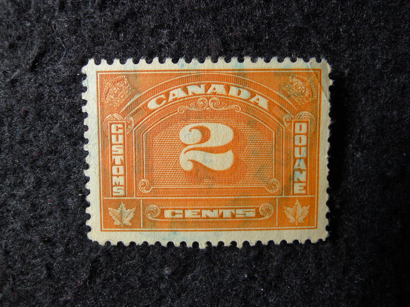 [收藏小品]-早年 加拿大 境內關稅印花(舊) 壹枚 N38-1