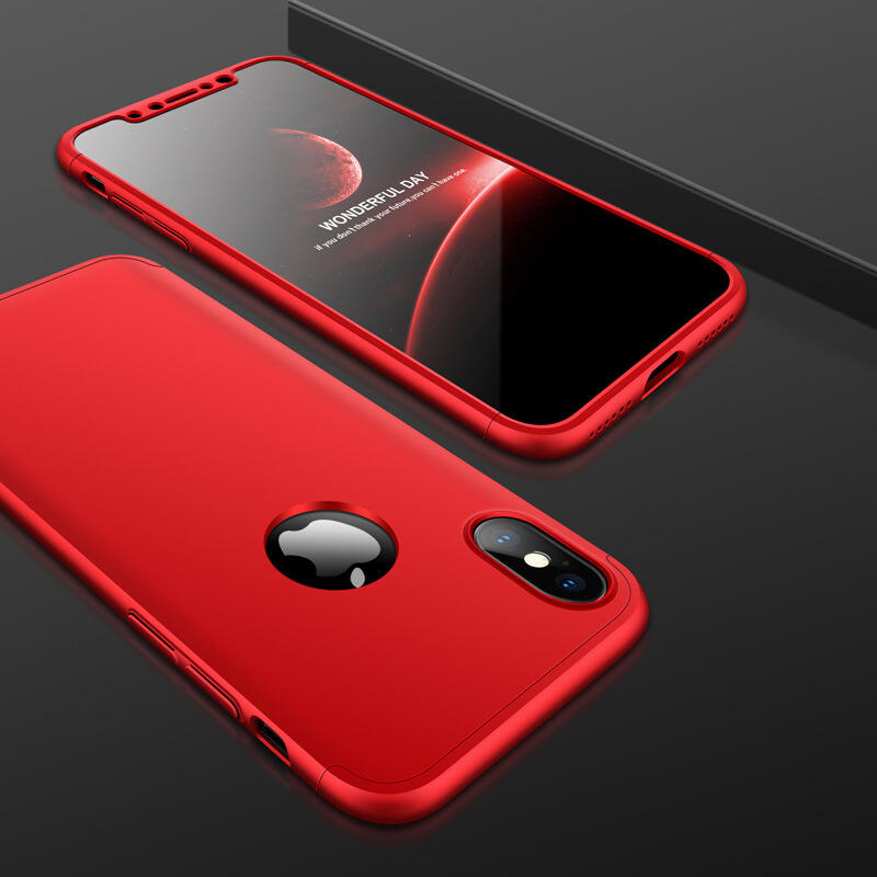 GMO 贈軟膜蘋果iPhone XR 6.1吋GKK360度3段全包殼完美紅色包覆手機殼保護殼手機套保護套 
