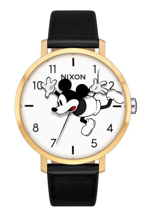現貨 美國帶回 Disney Mickey Mouse x NIXON 聯名限量錶 經典米奇高質感黑色皮革手錶帶