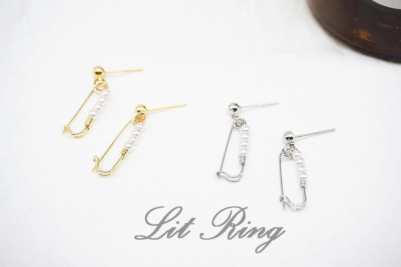 【Lit Ring】925銀針小珍珠別針耳環│925純銀耳針、耳夾