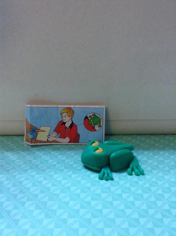 早期健達出奇蛋玩具 ～ 1996年 青蛙夾子（可夾紙）