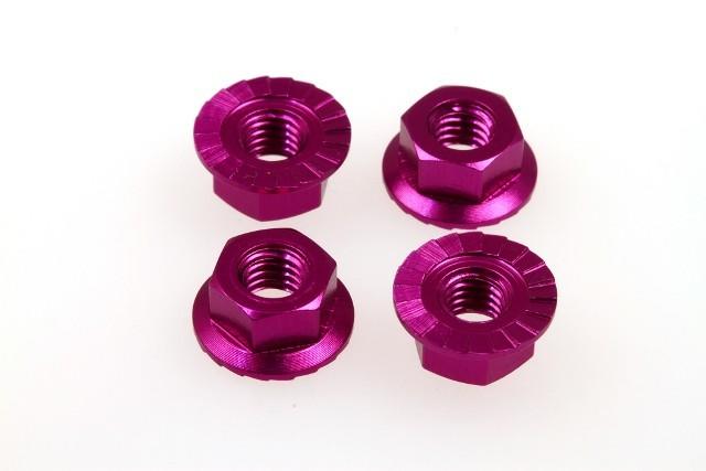 125PIT☆✩HIRO SEIKO 鋁合金 M4 防鬆螺帽 (帶齒) - 紫色 69593