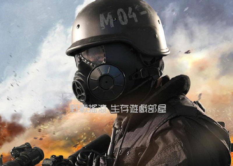 【野戰搖滾-生存遊戲】M04 防毒面具造型風扇面罩、面具【黑色、綠色、沙色】防彈面罩 SWAT 面具