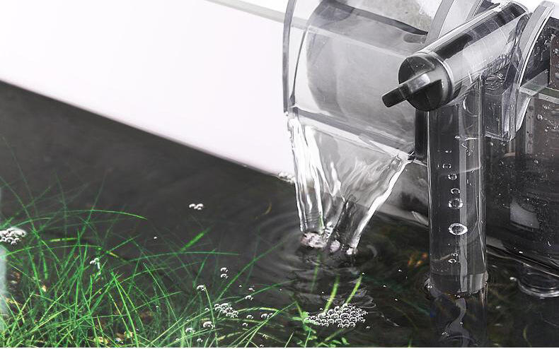 水族過濾器110V歐盟美規 小型薄款外掛篩檢程式魚缸水族瀑布過濾泵 掛式魚缸壁掛水過濾機