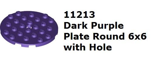 【磚樂】 LEGO 樂高 11213 6216908 Plate Round 6x6 深紫色圓形 薄板