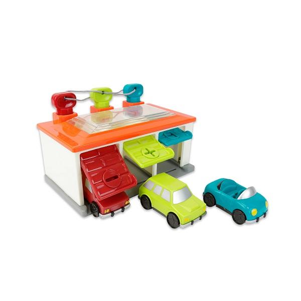 【Mini  Young】美國Btoys感統玩具Battat系列-藍綠紅車庫
