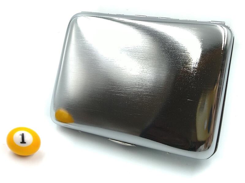 ◤球球玉米斗◢ 正品 雙槍菸盒 *鉻拉絲紋* 銅合金鍍鉻 (8MM可放16支)