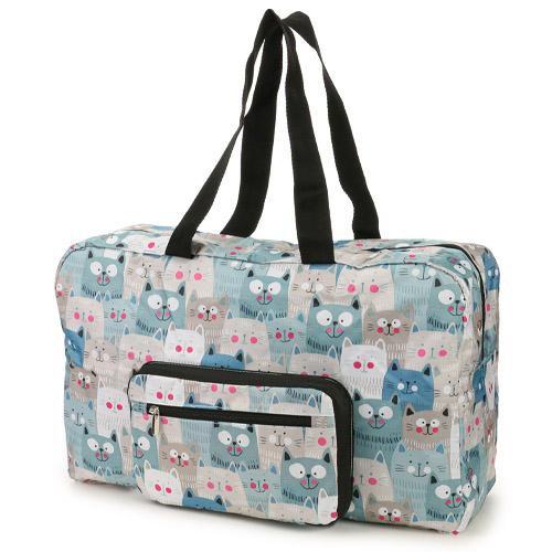 「 可折疊 折疊式 收納式 波士頓包 旅行包 密集貓咪 」★ Zammu日本雜貨