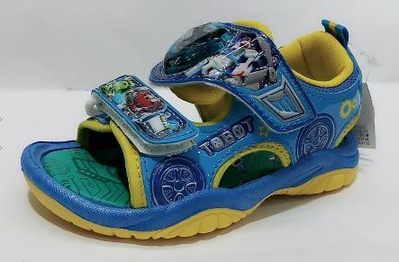 英德鞋坊 TOBOT機器戰士男童電燈涼鞋 (台灣製造)76026-藍 超低直購價200元