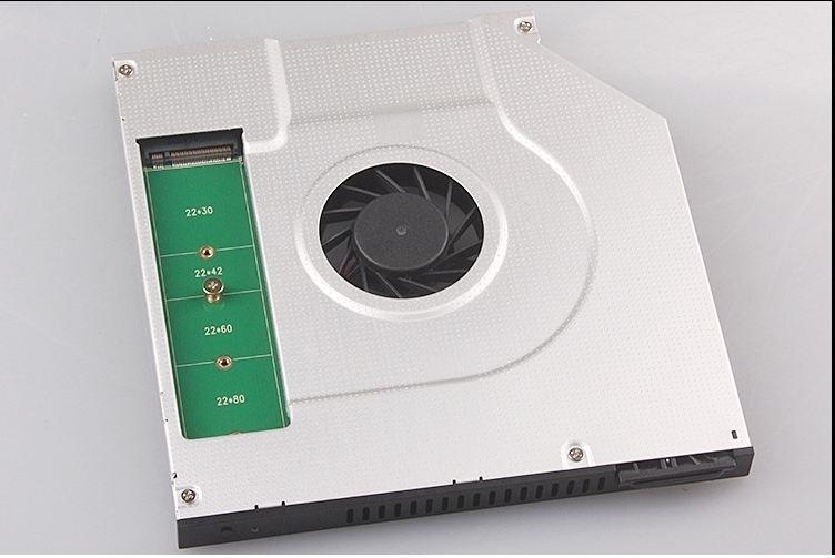 通用筆電 ( 9.5 mm 厚)光碟機位置 SATA M.2 NGFF SSD抽取盒