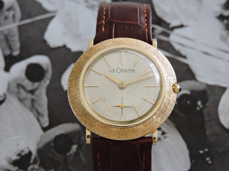 (十大名錶) 原裝真品 Le-Coultre 積家 正14K金 典藏刻紋手上鍊機械中性古董女錶