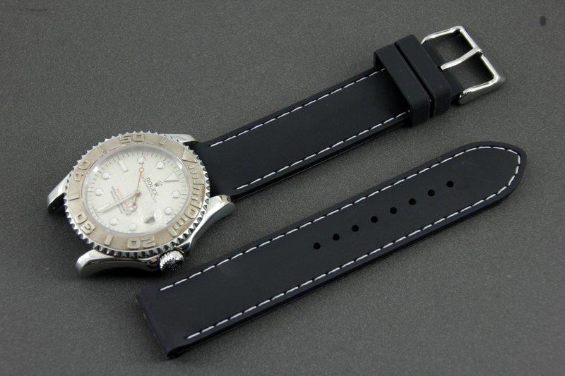 20mm歐洲市場同步上架賽車疾速風格高質感矽膠錶帶silicone不鏽鋼製錶扣白色縫線tissot iwc seiko