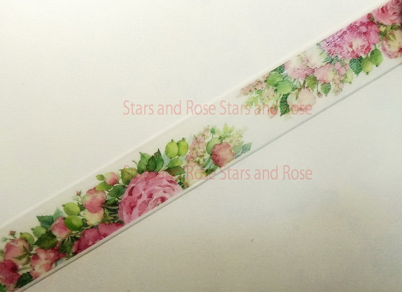 Stars&Rose ♥ (分裝一循環222cm) 原創 小行星 和紙膠帶 春日宴 特殊油墨