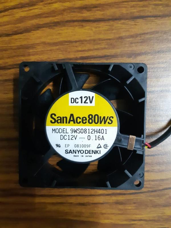 SanAce80ws 12V 0.16A 小2pin 8公分散熱風扇(二手)