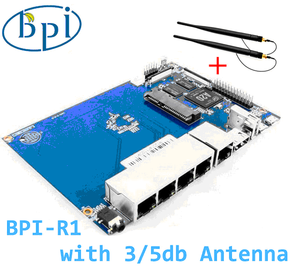 『微嵌電子』banana pi R1 開源智慧路由器支持wifi＋3dB/5dB天線Antenna