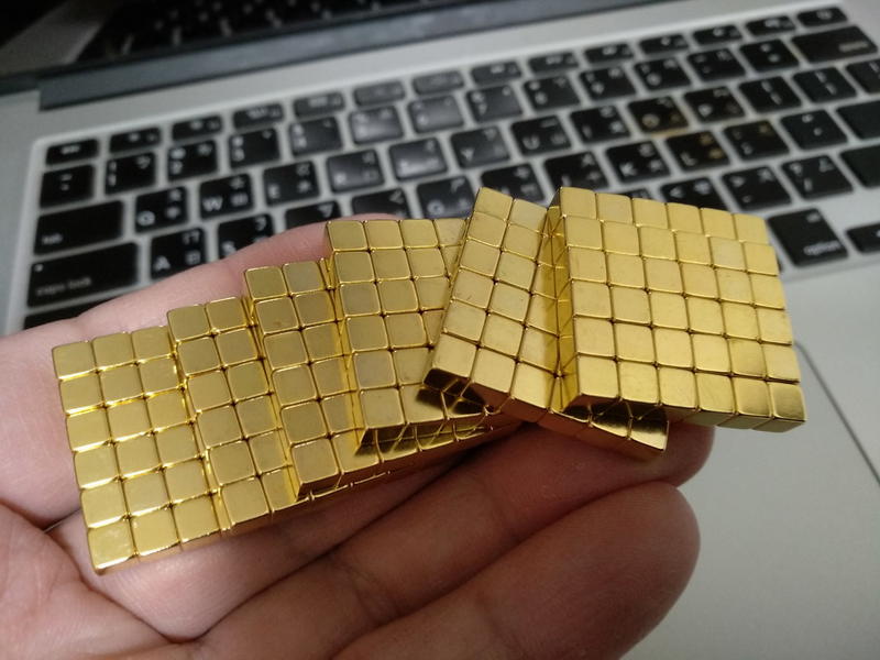 ■萬磁王■強力磁鐵機器人-方形5x5x5mm-金色銀色雙規格