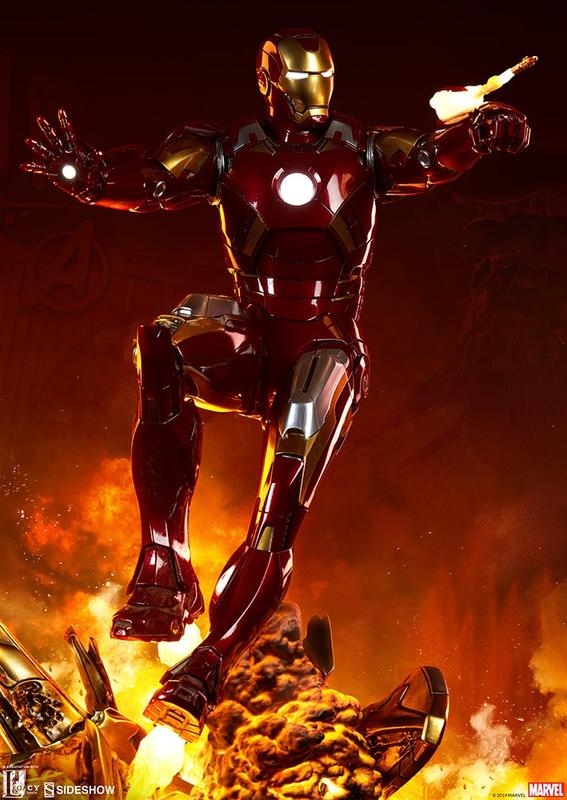 （售完，請勿下標 Sideshow BenToy 漫威 Iron Man Mark鋼鐵人馬克7全身雕像SC-300281