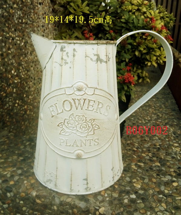 【浪漫349】南法 玫瑰 FLOWERS 做舊鐵材花瓶花器