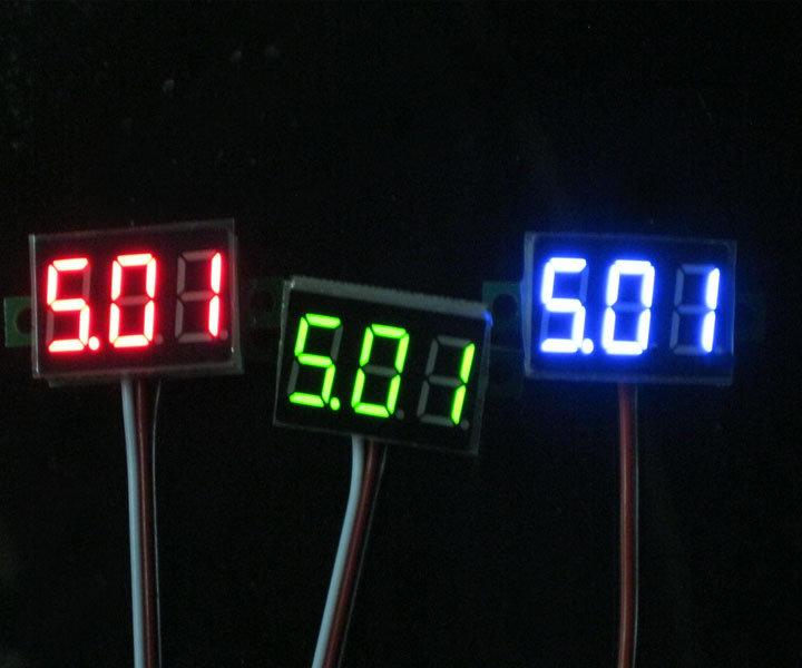 ►223◄兩線電壓表0.36寸 DC4.5V-30V 紅色 直流電壓表頭 二線 摩托車電壓表 數顯表 七段顯示器