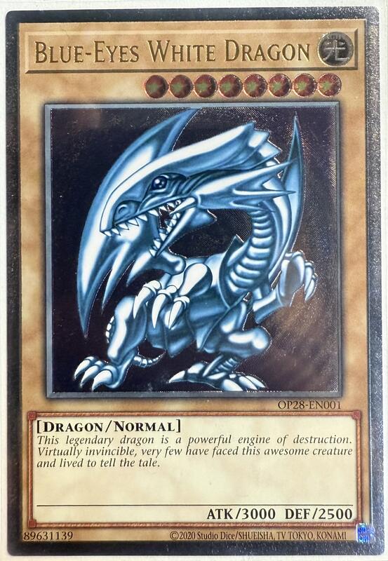預購] 有點名遊戲王美英歐英EU OP28-EN001 青眼白龍浮雕凸版非SM-51