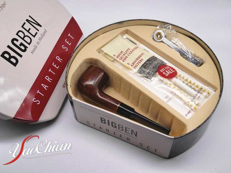 【曜和】台灣現貨/附發票  BIGBEN 石楠木煙斗套組 菸斗  質感精緻鐵盒裝 9mm濾心