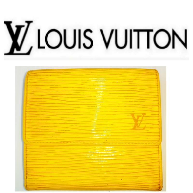 Louise Vuitton對摺LV皮夾4卡零錢袋 EPI 短夾 發財夾 零錢包$398 1元起標 (已售勿標)