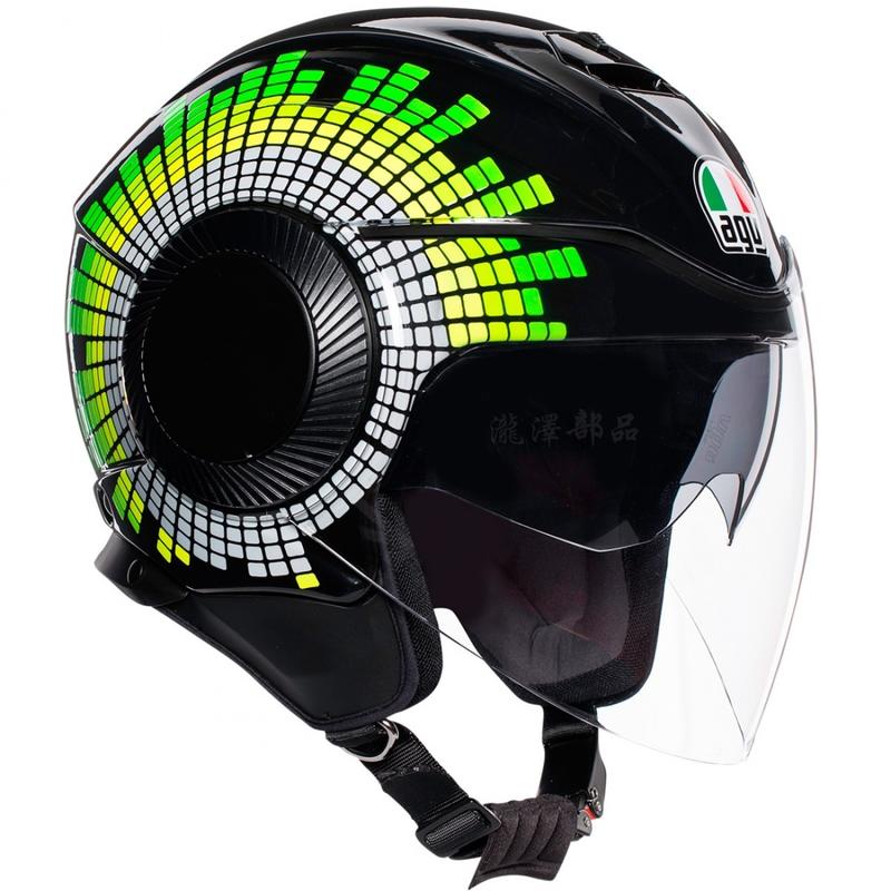 瀧澤部品 義大利 AGV ORBYT系列 Ginza Jet 黑綠 VR46 半罩安全帽 內藏墨片 小帽體 插扣 通勤