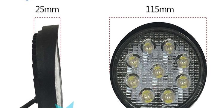 27W LED燈 (圓) 薄款 高亮度 12V 24V 27W LED 工作燈 霧燈 探照燈 投射燈 倒車燈 投射燈