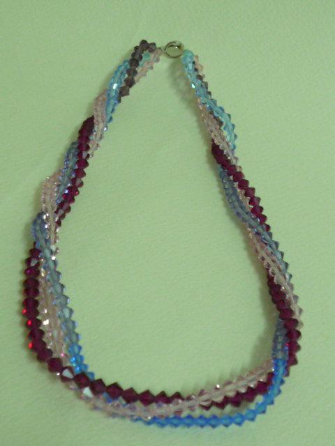 奧地利水晶項鍊(紫紅色+粉紅色+藍紫色)..可拆掉組合自己喜歡的樣式