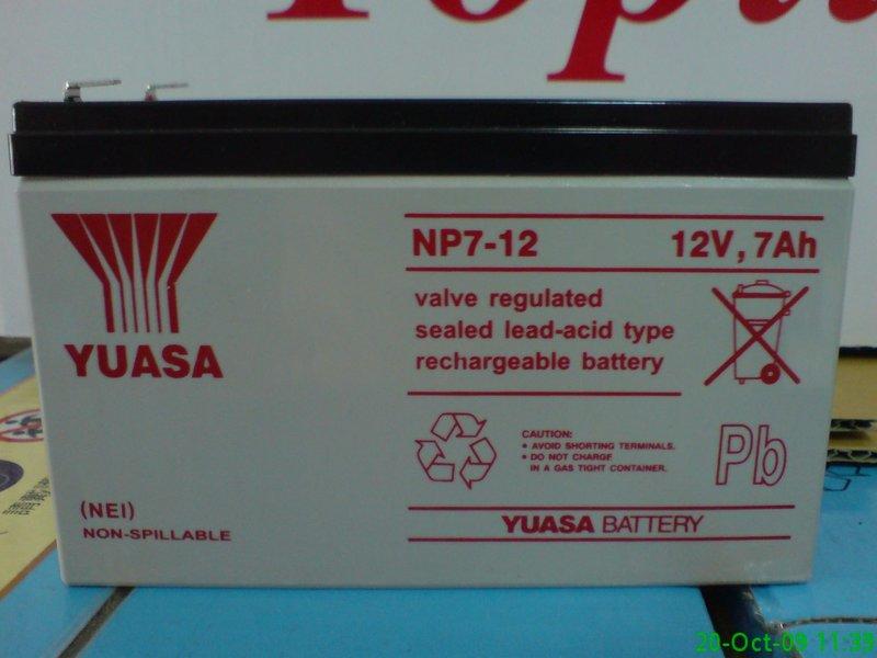 !!!電池王!!! 汽車機車電池電瓶專賣店 YUASA 電池 NP7-12