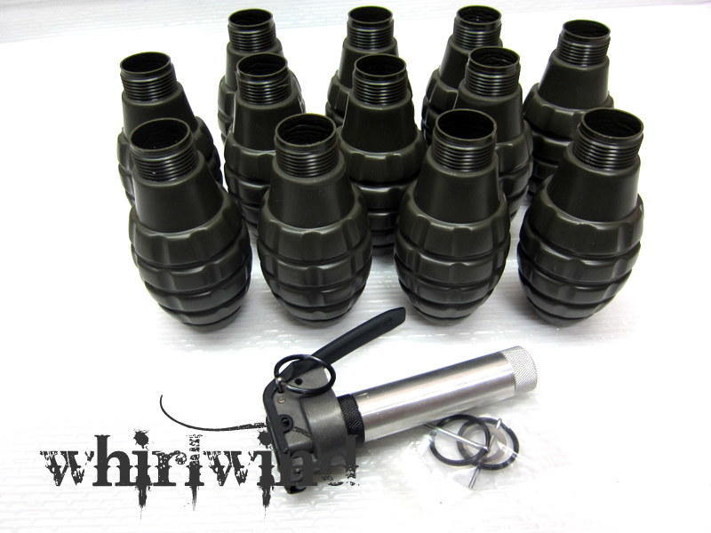 APS 音效彈 主體*1、空瓶*12、CO2小鋼瓶*12 、手榴彈玩具、鎮暴槍、辣椒彈