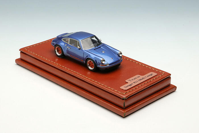 名車館】MakeUp Porsche Singer 911(964) Coupe Blue 1/64 TM001D