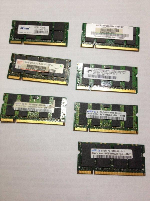 2GB DDR2-667 DDR2-800 筆電記憶體~非終身保固~2048MB RAM PC2-6400 5300