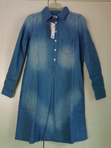 【定價690元特價400元】Iativ米格牛仔長袖洋裝S-藍色(標籤未剪)