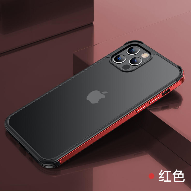 GMO 2免運iPhone 12 Pro Max金屬框+軟邊+磨砂霧面透背板 紅框 背套手機套殼保護套殼質感與安全
