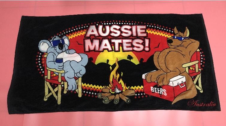 澳洲製造，原裝進口，當地風格卡通圖樣——純棉海灘巾，超吸水質料細緻親膚！