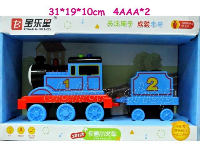 寶貝の玩具屋☆【車車】大尺寸Q版湯瑪士小火車聲光音樂故事車(慣性車)一台可以在地上推滑的火車
