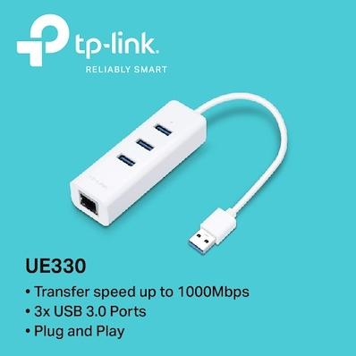 含發票~TP-Link UE330 USB 3.0 USB轉RJ45 Gigabit 外接網路卡+集線器 USB網卡