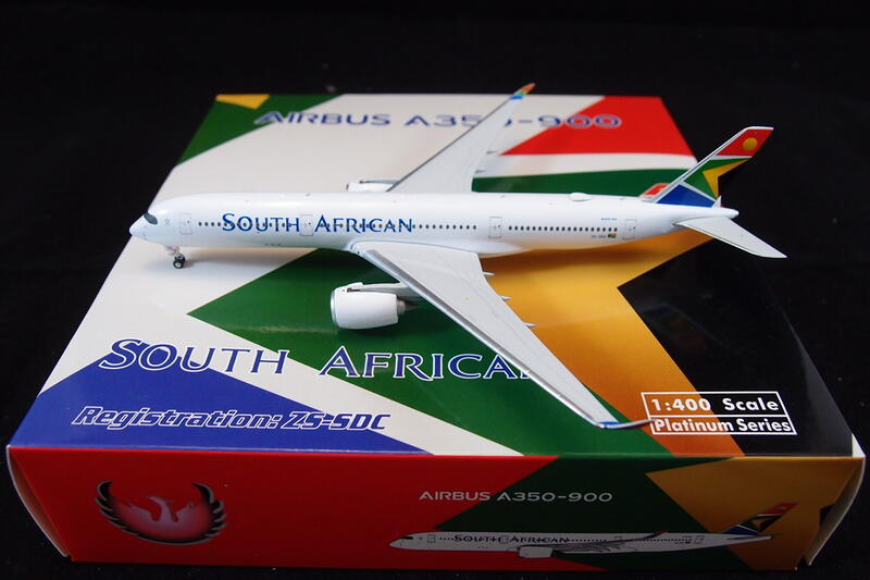 ☆☆飛機小舖☆☆全新Phoenix南非航空A350-900"新塗裝ZS-SDC"**1:400只要1200元